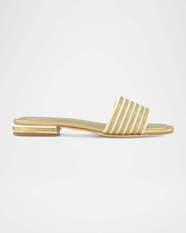 Myko Bicolor Flat Slide Sandals